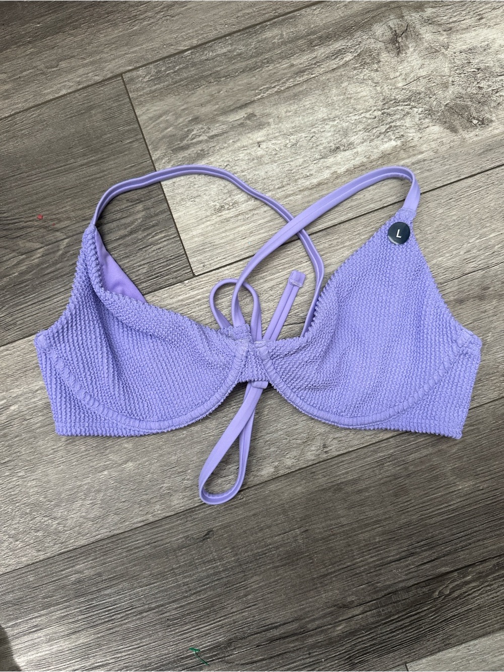 Hollister Textured Lavender Bikini Top with Underwire